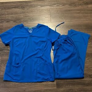 HH WORKS by healing hands scrub set Royal Blue